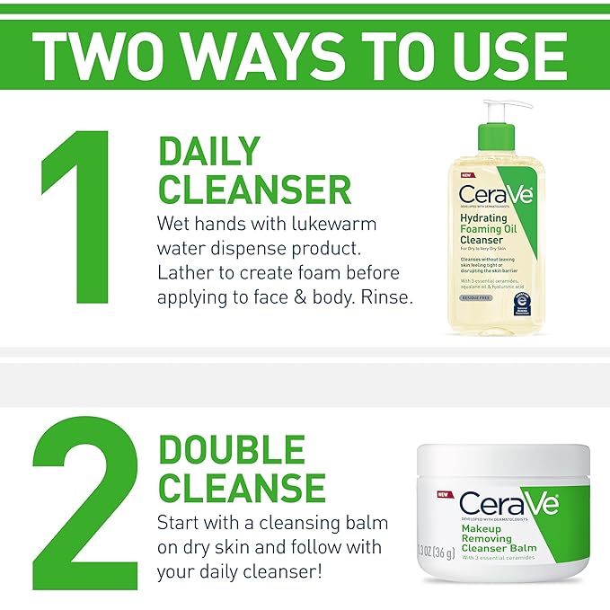 CeraVe Hydrating Foaming Oil Cleanser 355ml with pump dispenser