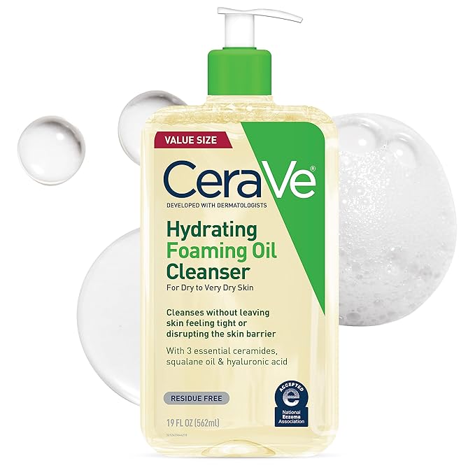 CeraVe Hydrating Foaming Oil Cleanser 355ml bottle with pump dispenser