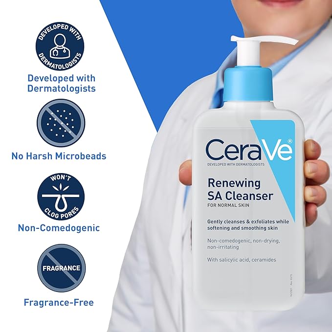 CeraVe Renewing SA Cleanser 473 ml pump bottle for normal skin