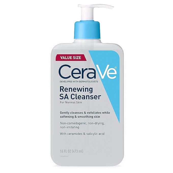 CeraVe Renewing SA Cleanser 473ml pump bottle for normal skin
