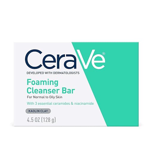 CeraVe Foaming Cleanser Bar 4.5oz with kaolin clay for normal to oily skin