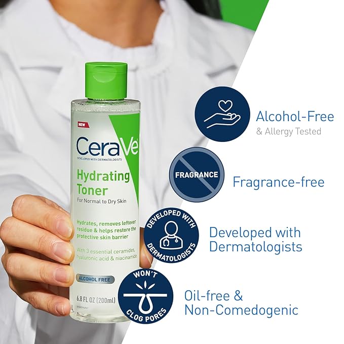 CeraVe Hydrating Toner for Face 6.8 fl oz with green cap bottle