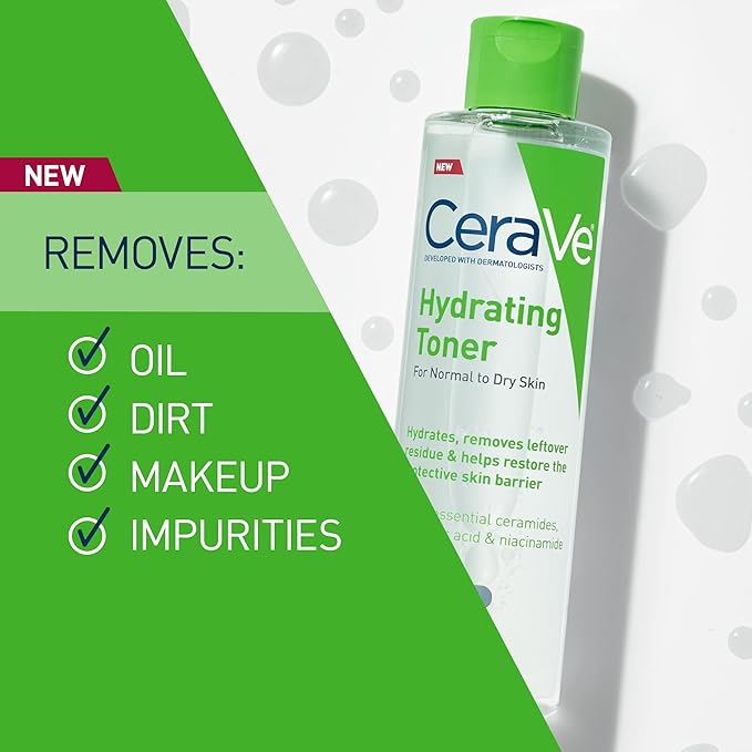 CeraVe Hydrating Toner for Face 200ml bottle with green cap