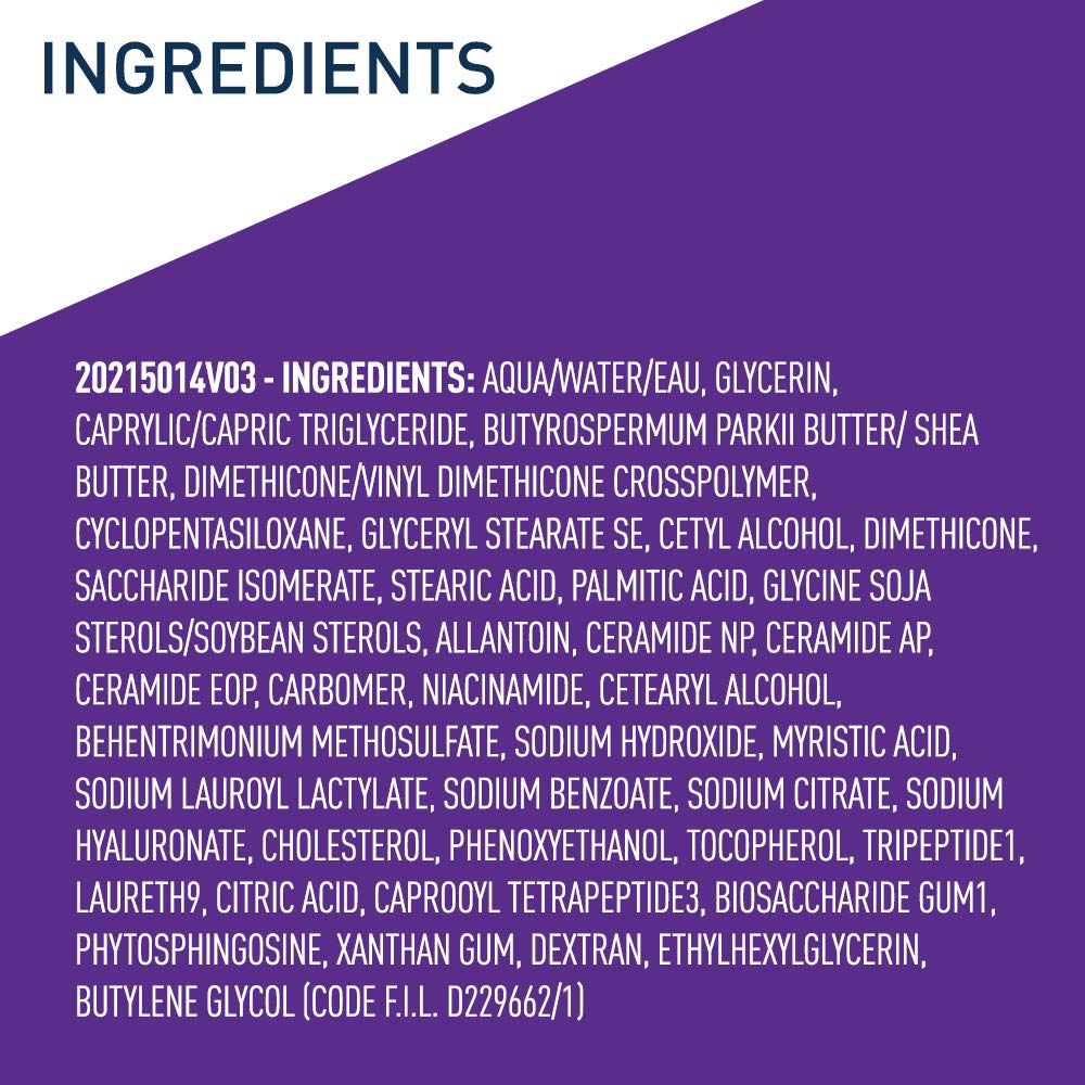 CeraVe Skin Renewing Night Cream 48g jar with ingredients list displayed