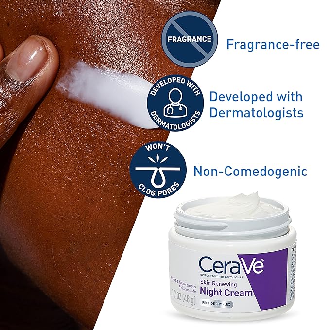 CeraVe Skin Renewing Night Cream 48g fragrance-free moisturiser jar
