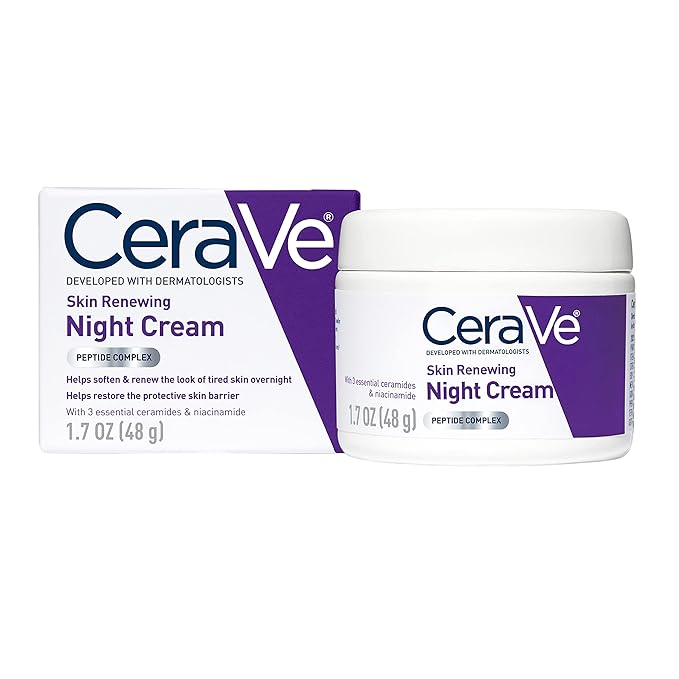 CeraVe Skin Renewing Night Cream 48g jar with box packaging