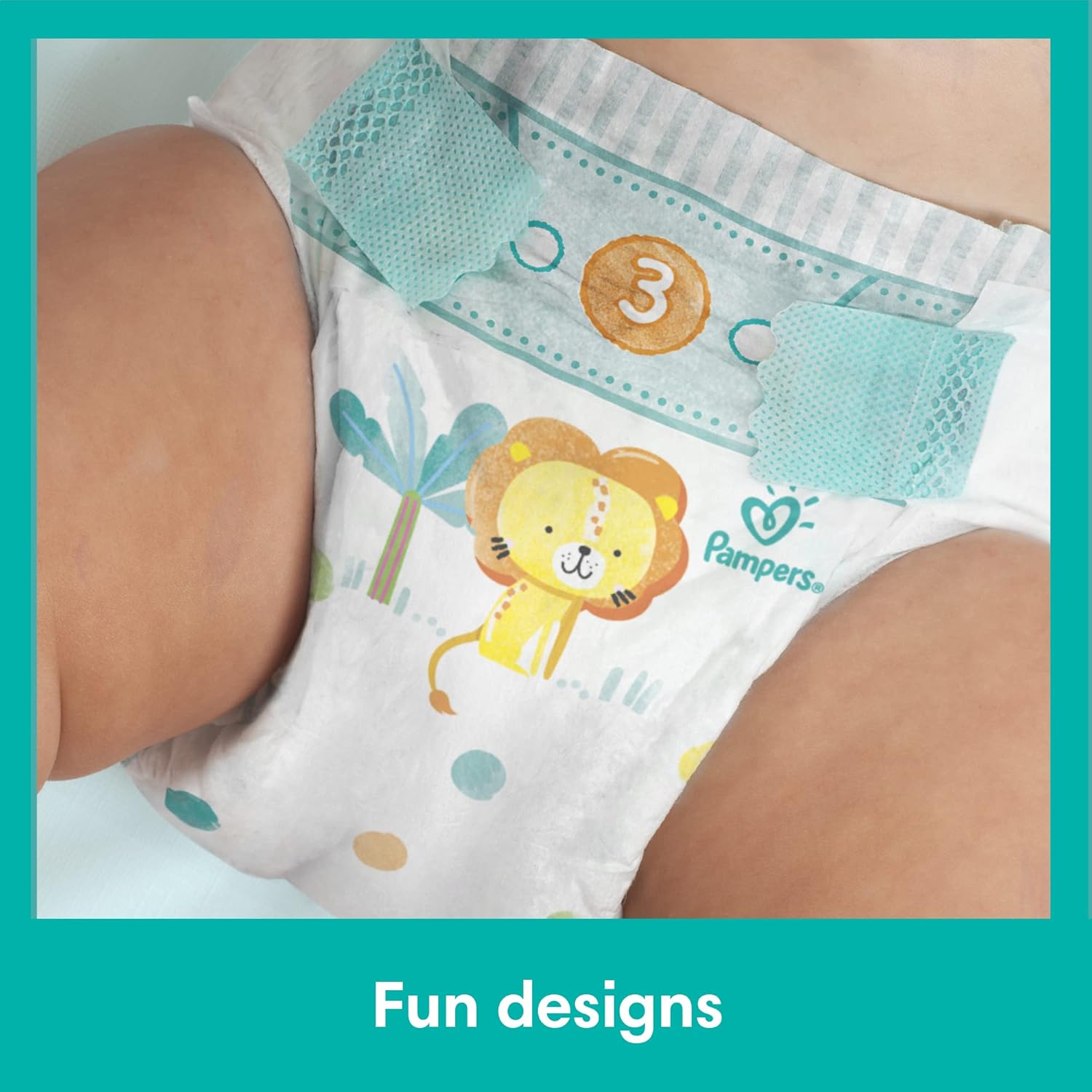 Pampers Baby-Dry Size 7 nappies with lion design, pack of 112