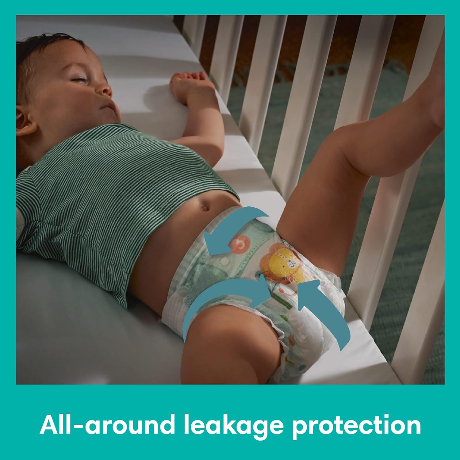 Pampers Baby-Dry Size 7 nappies with blue waistband, 112 pack count