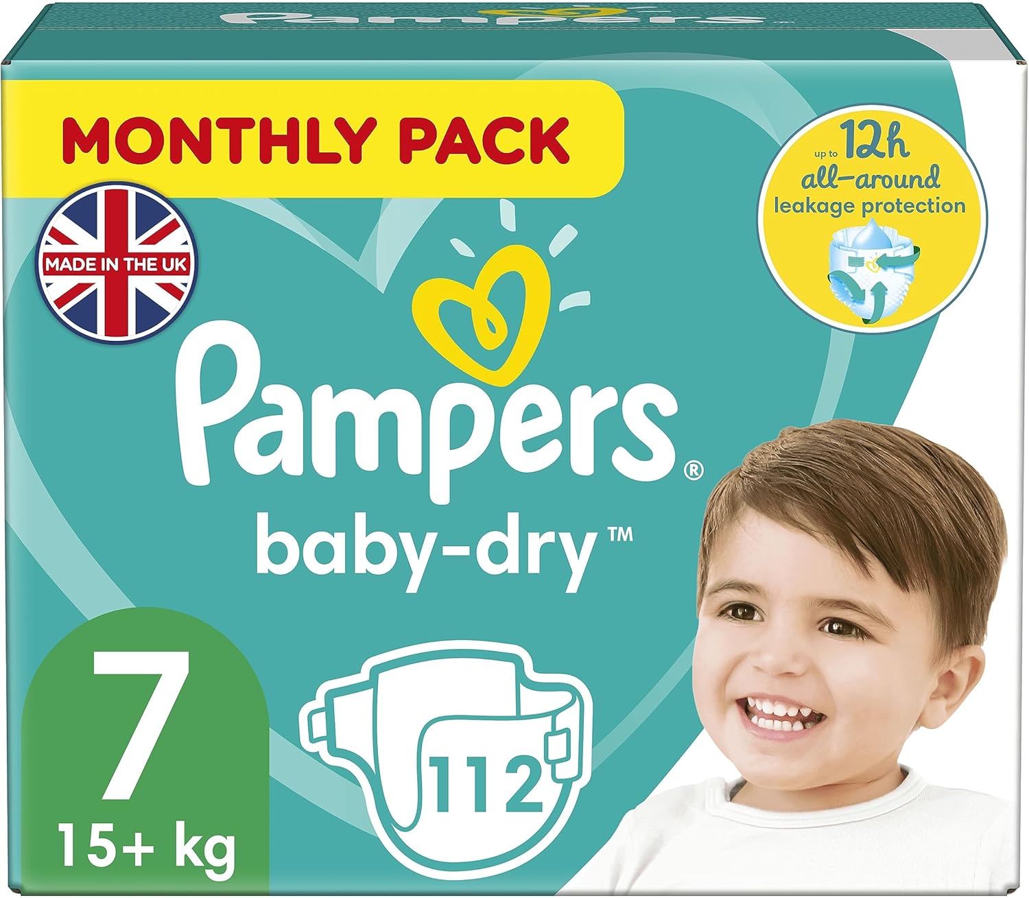 Pampers Baby-Dry Size 7 nappies monthly pack 112 nappies 15+ kg