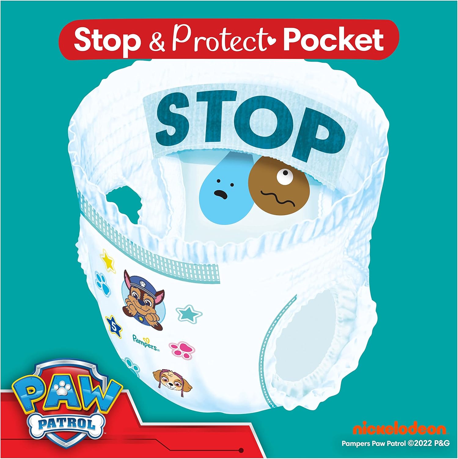 Pampers Paw Patrol Baby Dry Nappy Pants Size 4, 180 pack