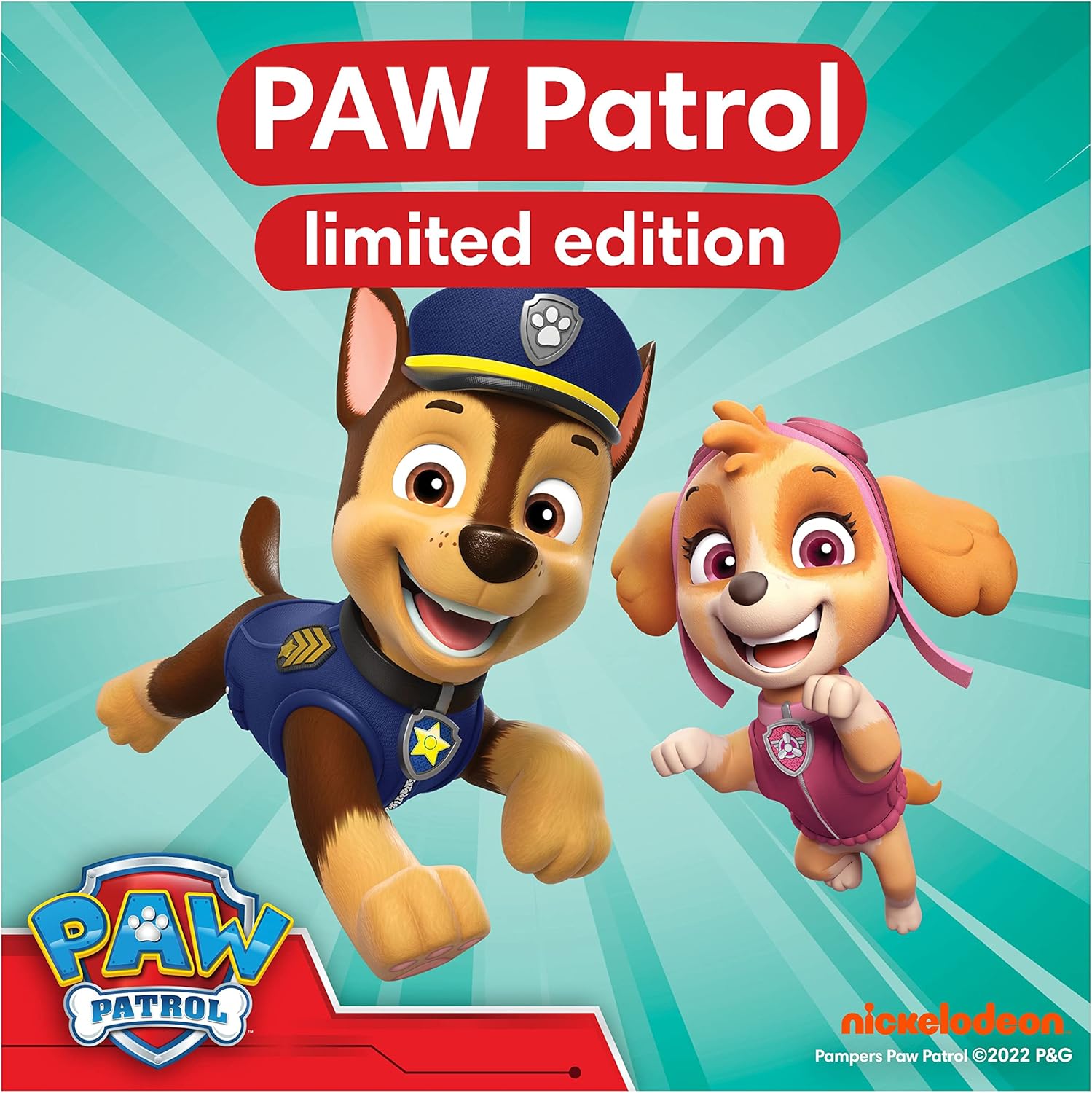 Pampers Paw Patrol Baby Dry Nappy Pants Size 4, 180 pack