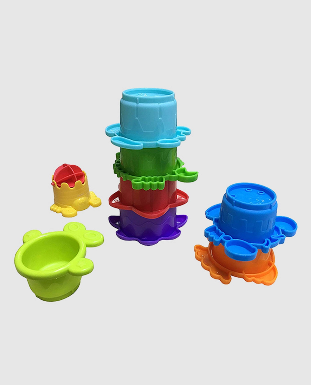 Infantino Spin & Teethe Gummy Flower Rattle with stacking coloured petals