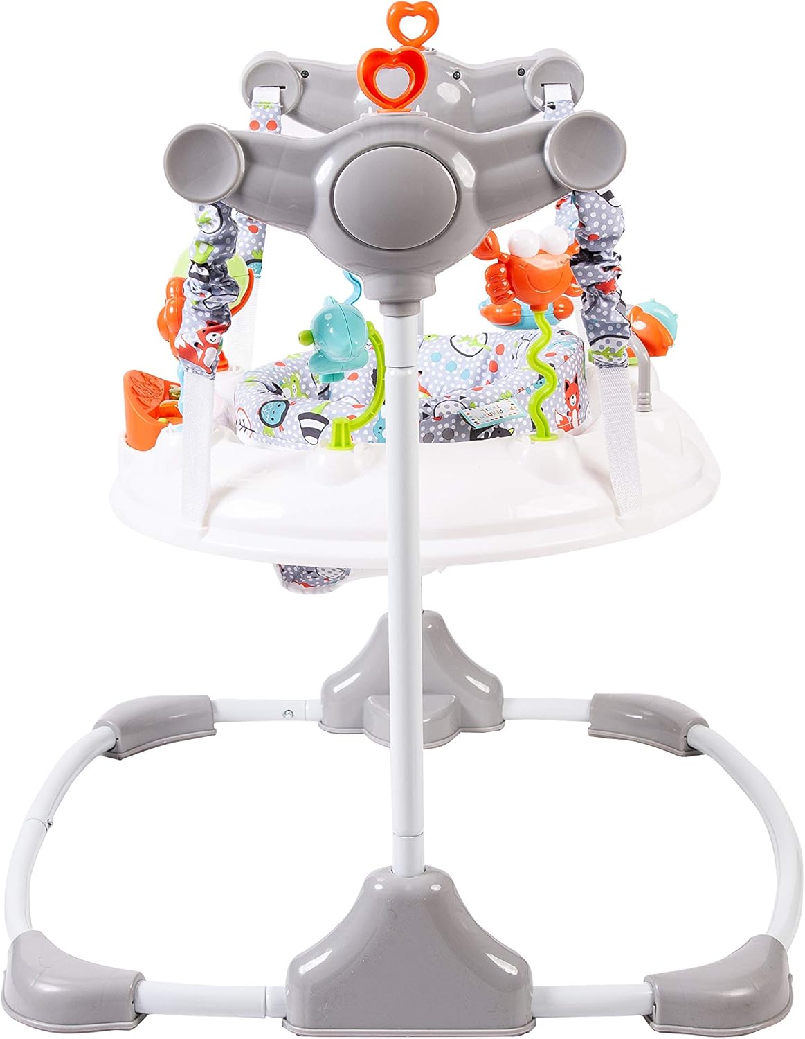 Red Kite Baby Sit Me Up bouncer with Peppermint Trail pattern and toys