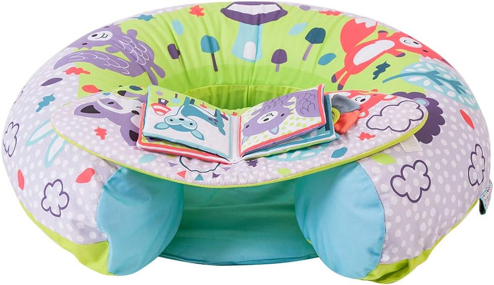 Red Kite Baby Sit Me Up seat with Peppermint Trail design and attached toy book