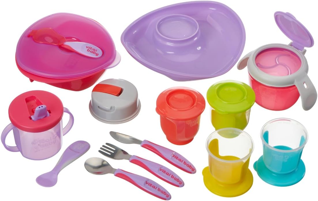 Vital Baby NOURISH Growing Up Kit Pop 9m+ feeding set with bowls plates cups