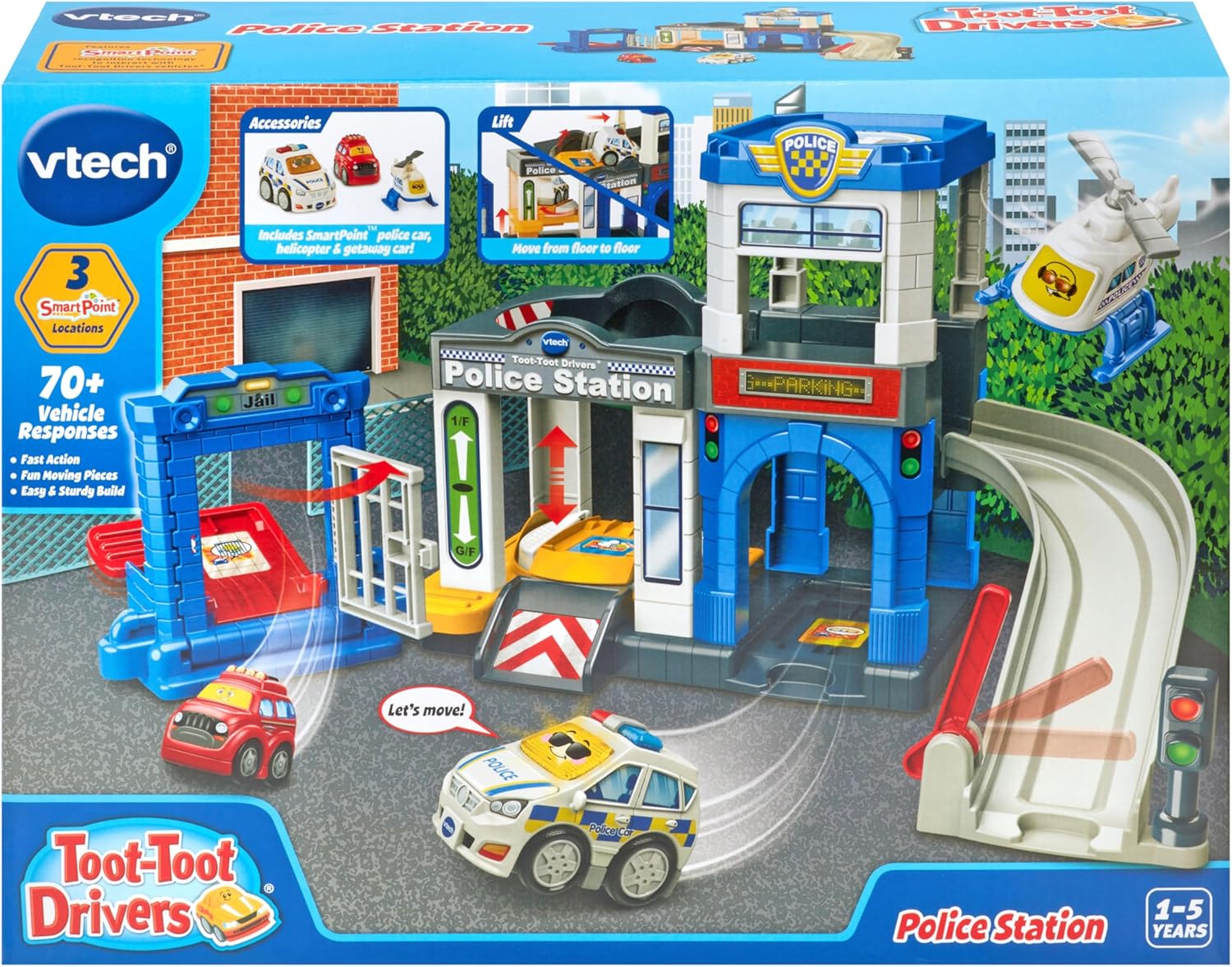VTech Toot-Toot Drivers blue and white police car toy vehicle