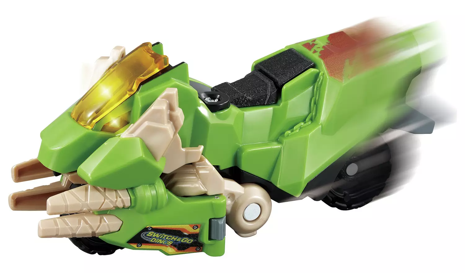 VTech Switch & Go Dinos Burnout the Velociraptor green transforming toy dinosaur