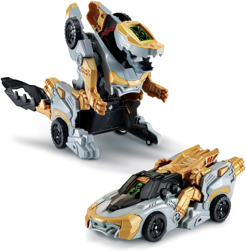 VTech Switch & Go Dinos Demolish the Dragon transforming gold and silver dinosaur toy car