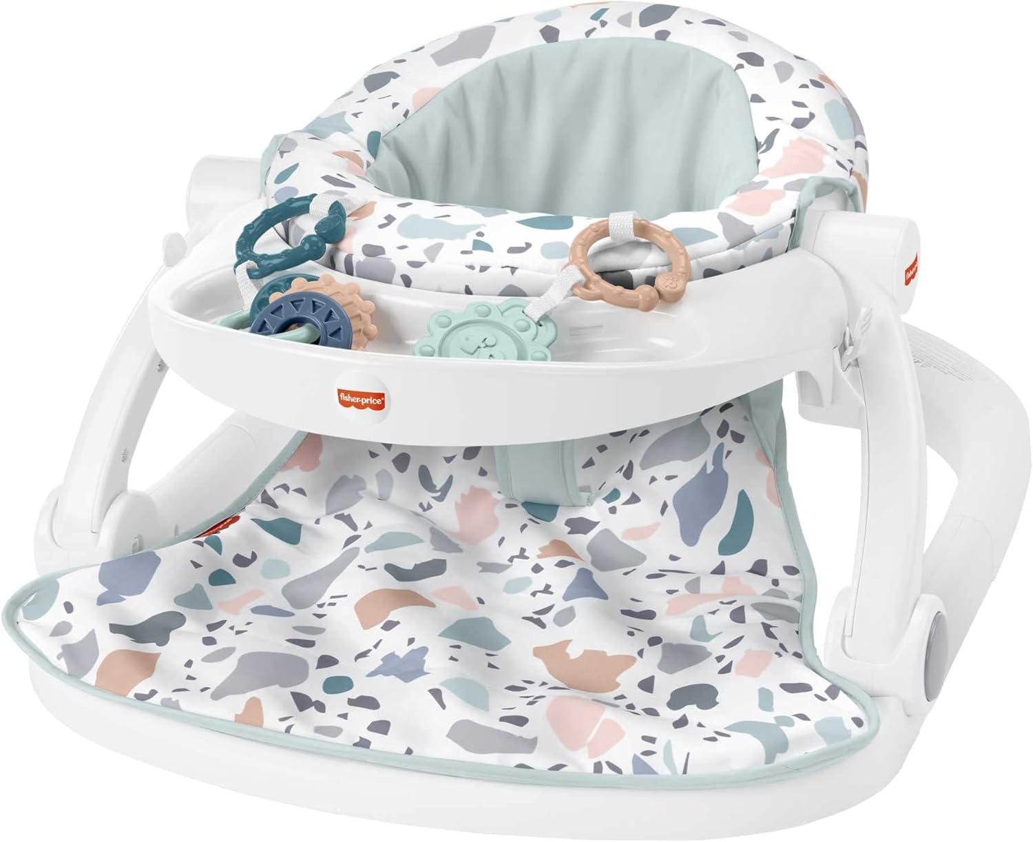 Fisher-Price Sit-Me-Up Floor Seat with Tray, Terrazzo Pacific Pebble pattern