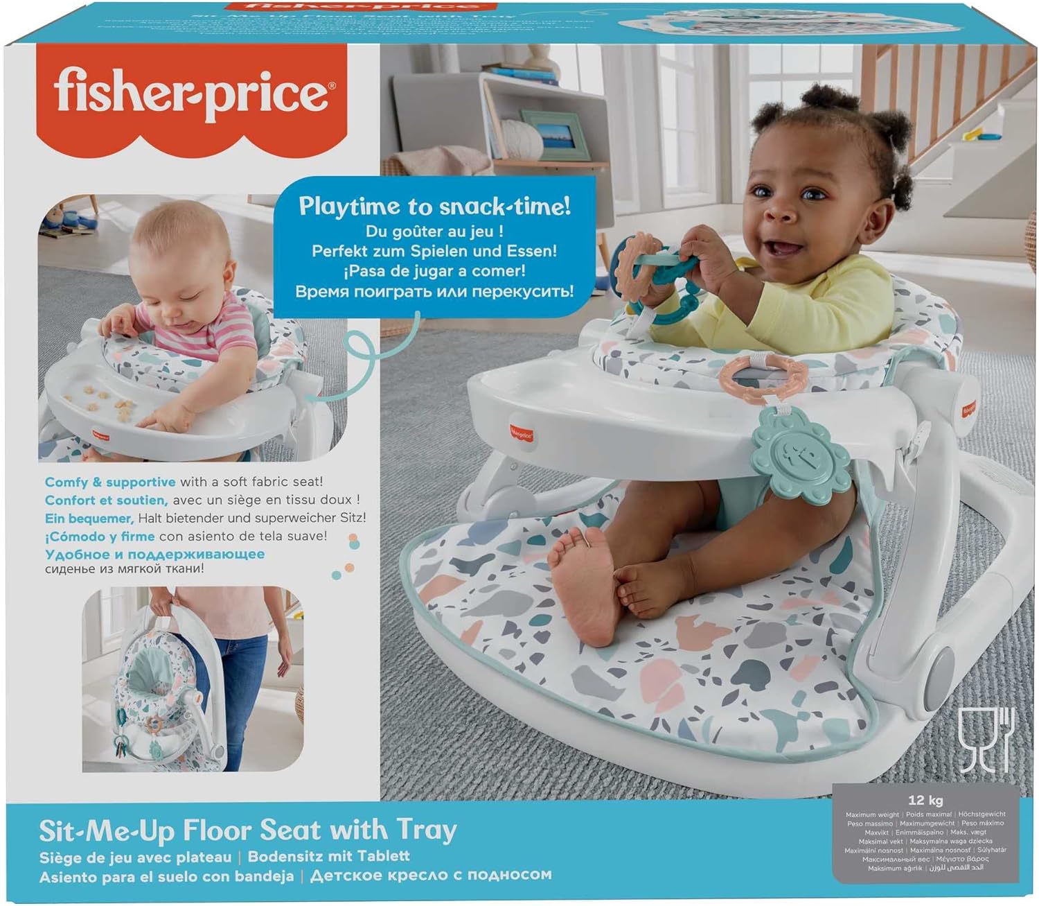 Fisher-Price Sit-Me-Up Floor Seat with Tray in Terrazzo Pacific Pebble design