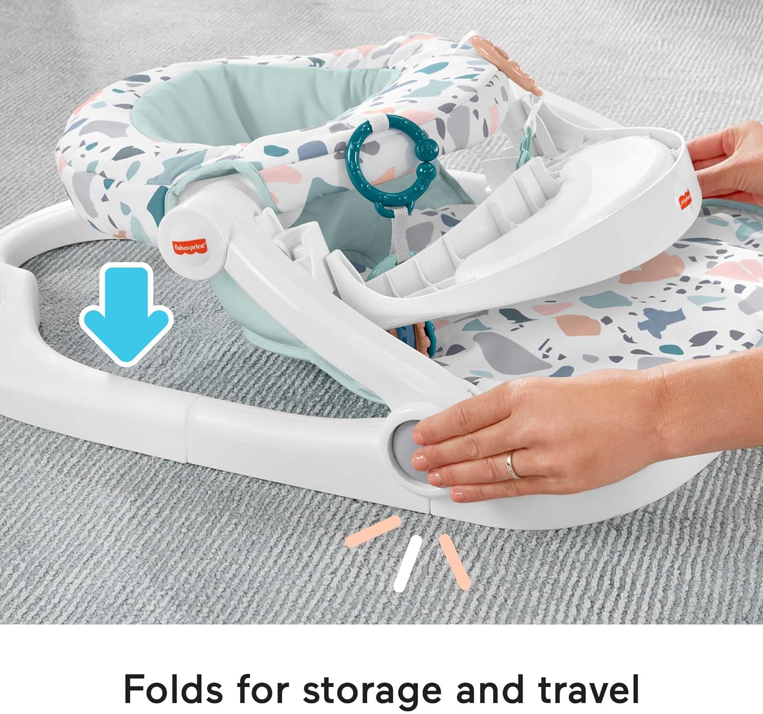Fisher-Price Sit-Me-Up Floor Seat with Tray, Terrazzo Pacific Pebble design