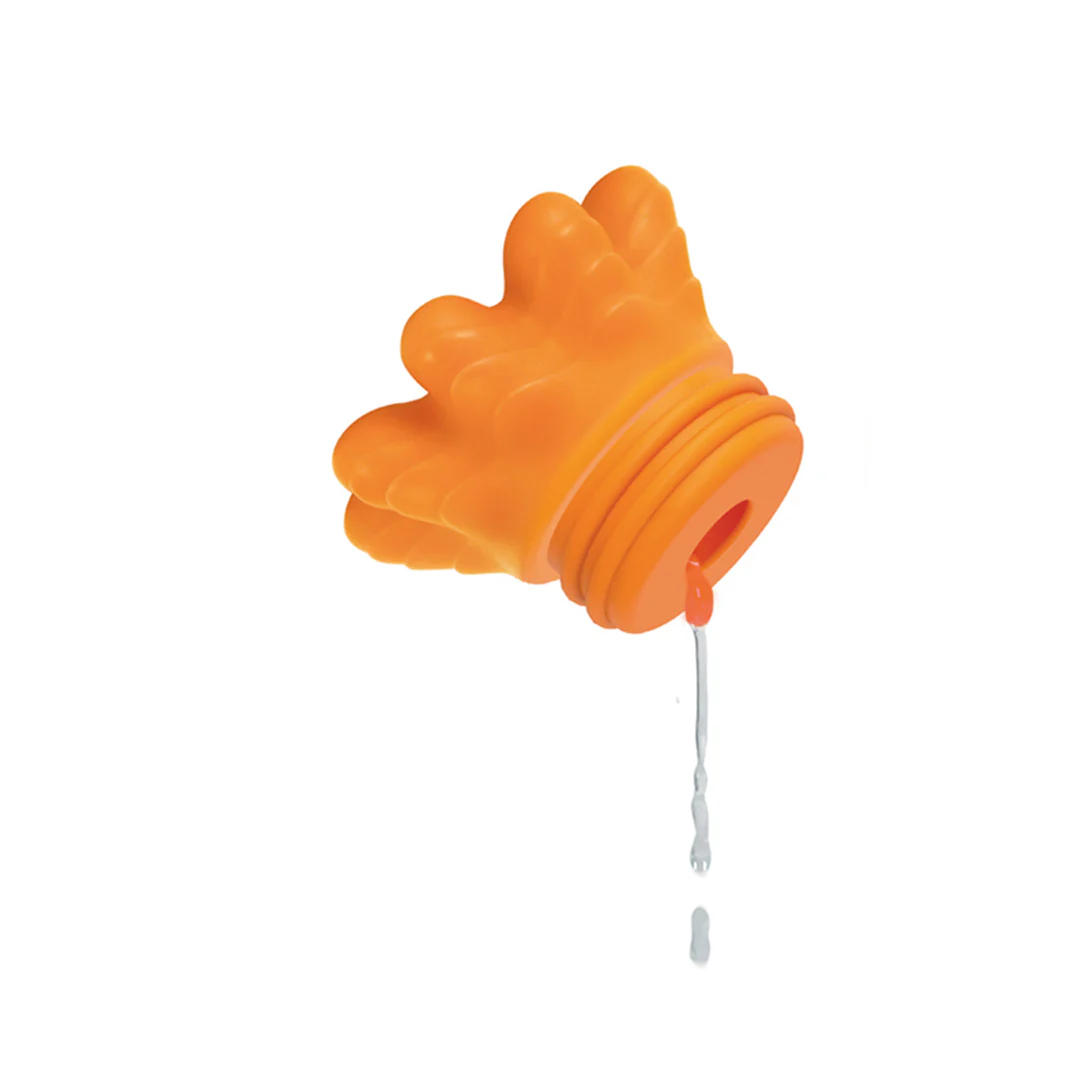 Infantino Senso Plug and Squirt orange animal bath toy with plug connection