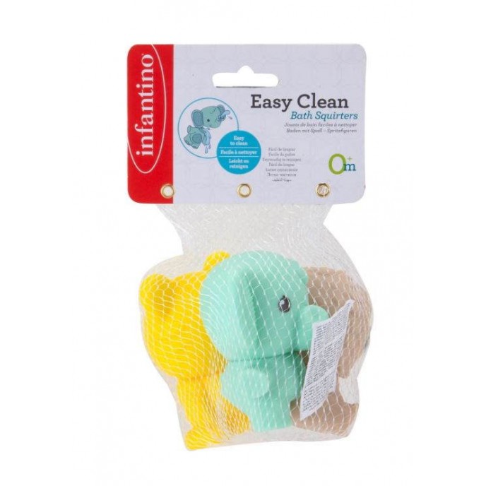 Infantino Senso Plug and Squirt Easy Clean Bath Toys Jungle three pack