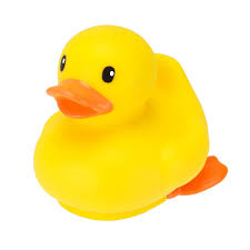 Infantino Fun Time yellow rubber duck bath toy with orange beak feet