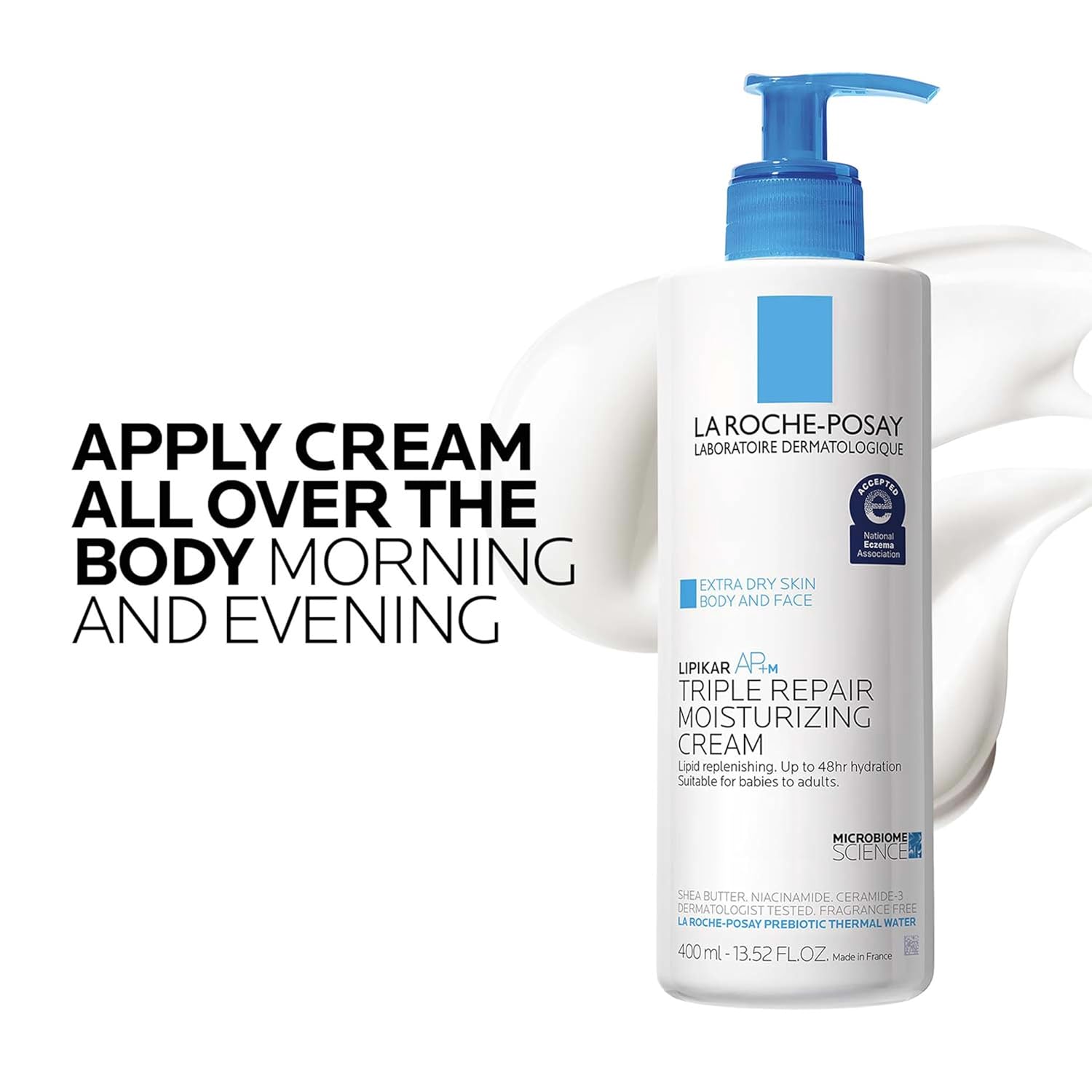 La Roche-Posay Lipikar AP+M Triple Repair body moisturiser cream 400ml pump bottle