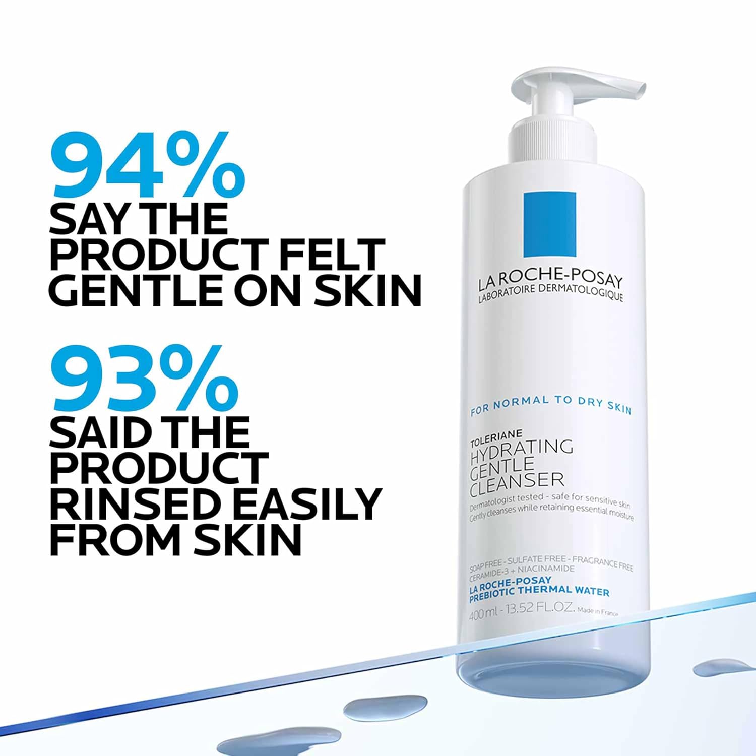 La Roche-Posay Toleriane Hydrating Gentle Cleanser 400ml pump bottle