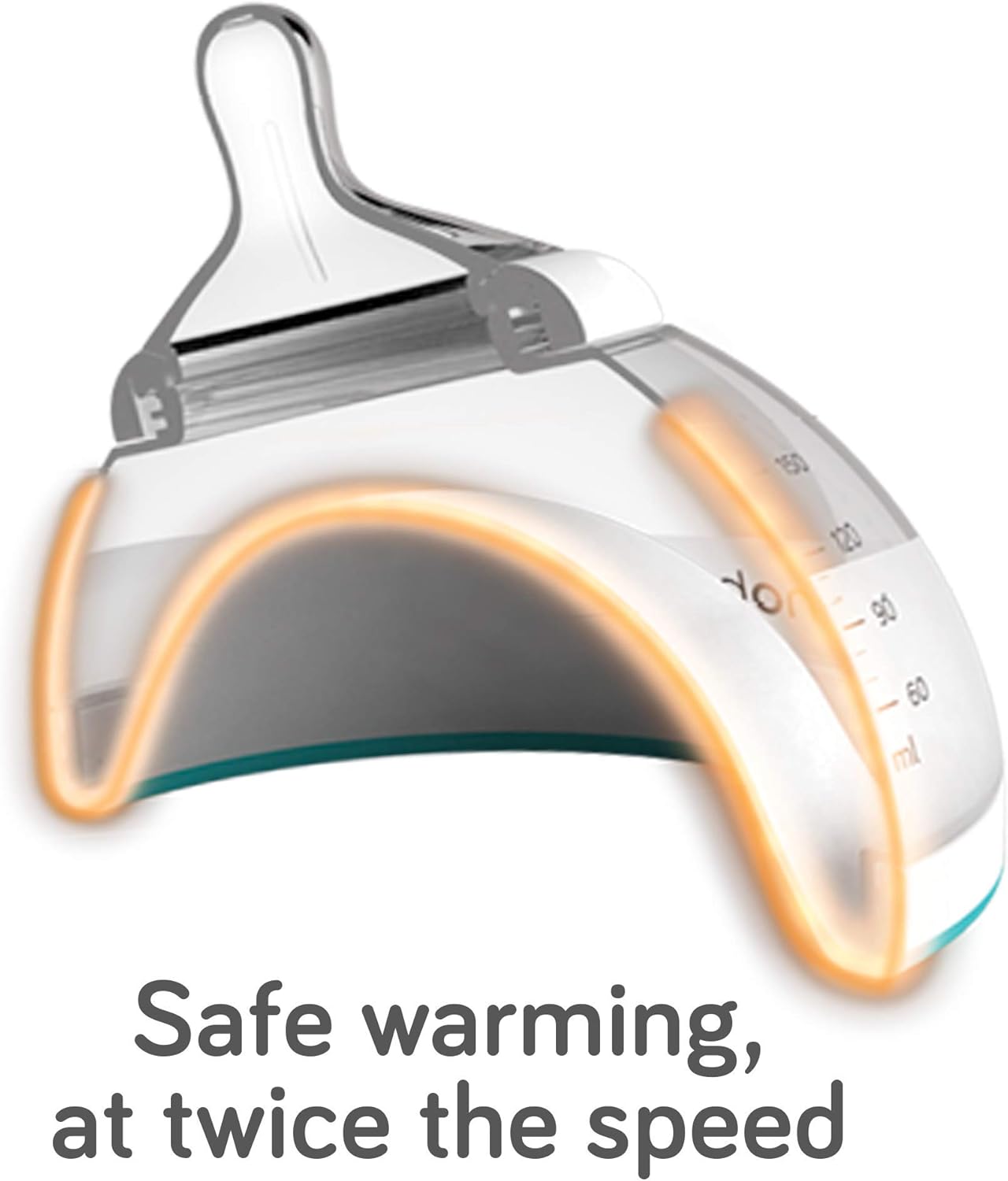 Nanobebe Smart Warming Bowl white with orange heating elements and handle