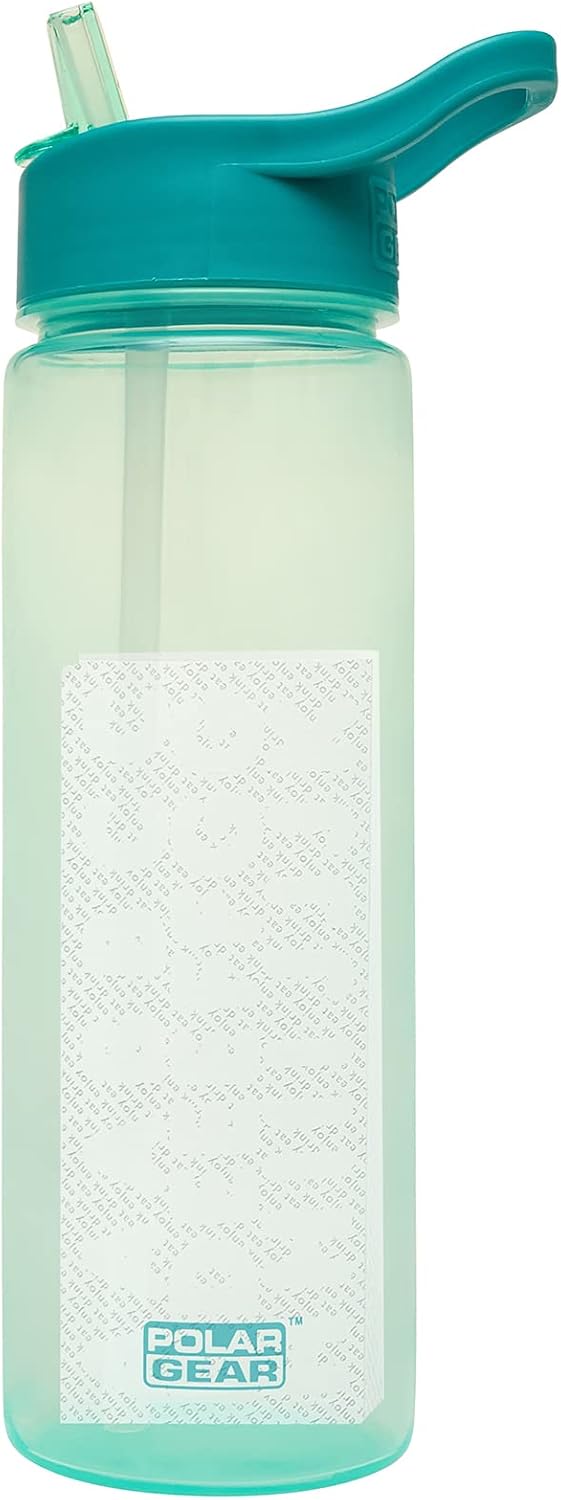 Polar Gear A-Z Stickers 600ml water bottle mint teal with flip straw