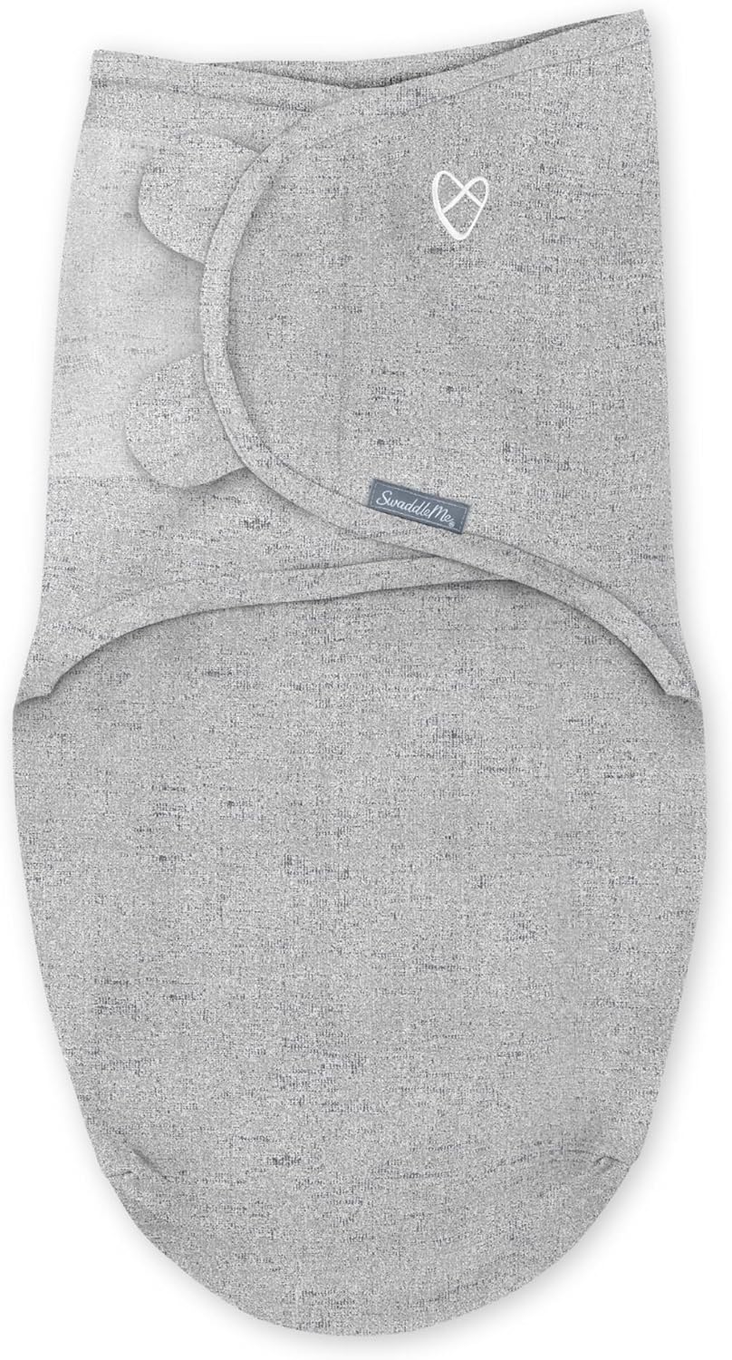SwaddleMe Luxe Easy Change Swaddle in grey heathered fabric