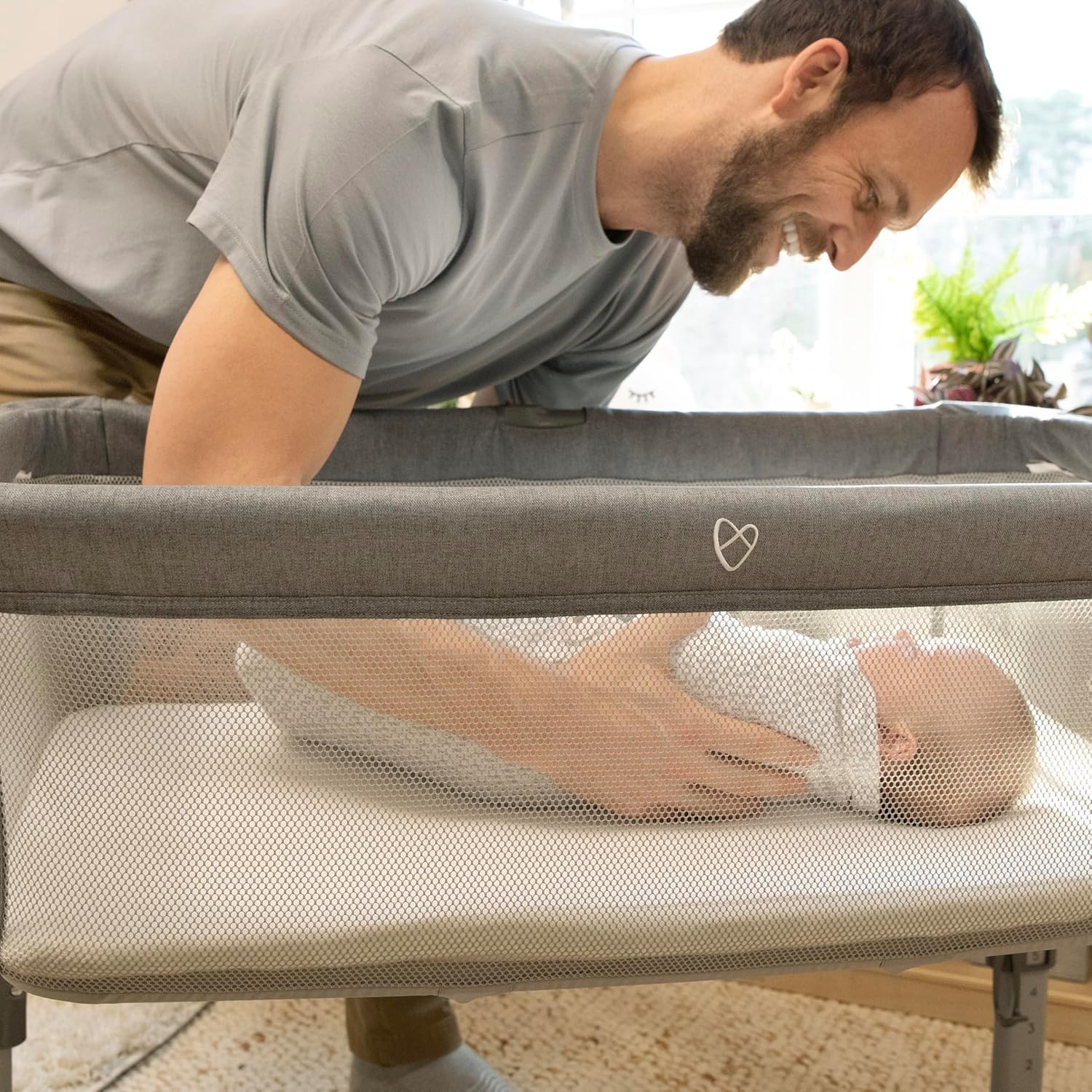 SwaddleMe Luxe Easy Change Swaddle grey infant wrap with mesh design