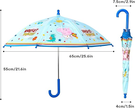 George Pig Dinosaur blue children's stick umbrella with character print
