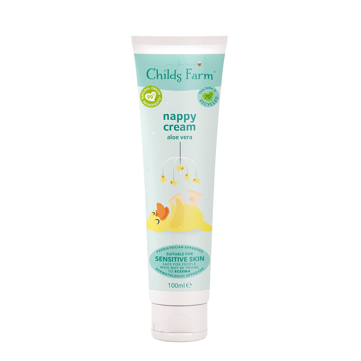 Childs Farm nappy cream aloe vera 100ml tube for sensitive skin