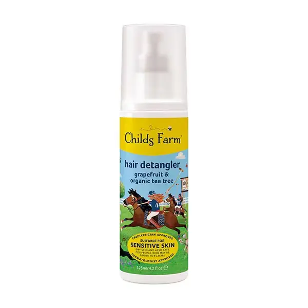 Childs Farm Tangle Taming Hair Detangler Spray 125ml bottle with grapefruit and organic tea tree