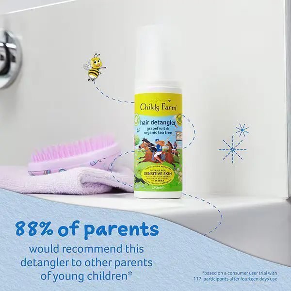 Childs Farm Tangle Taming Hair Detangler Spray with grapefruit and organic aloe vera