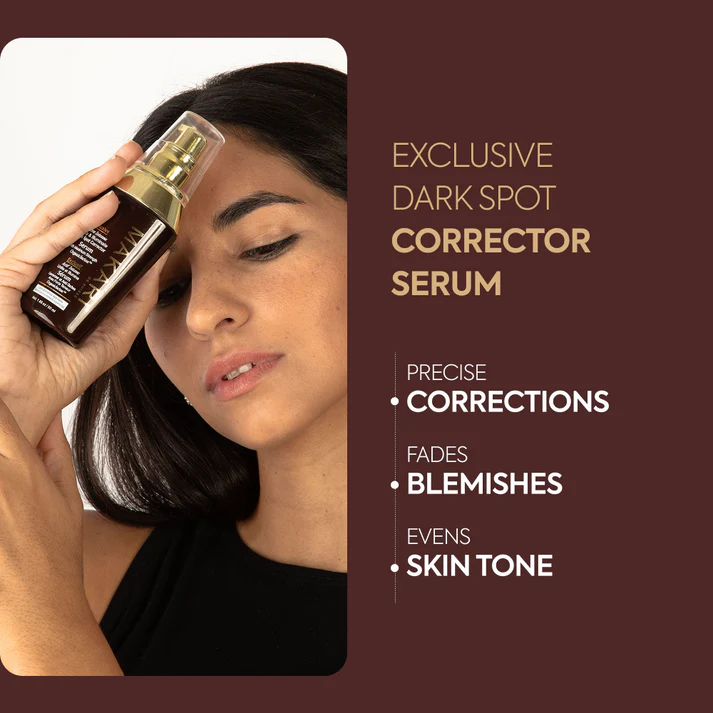 Makari Exclusive Dark Spot Corrector Serum with gold pump dispenser bottle