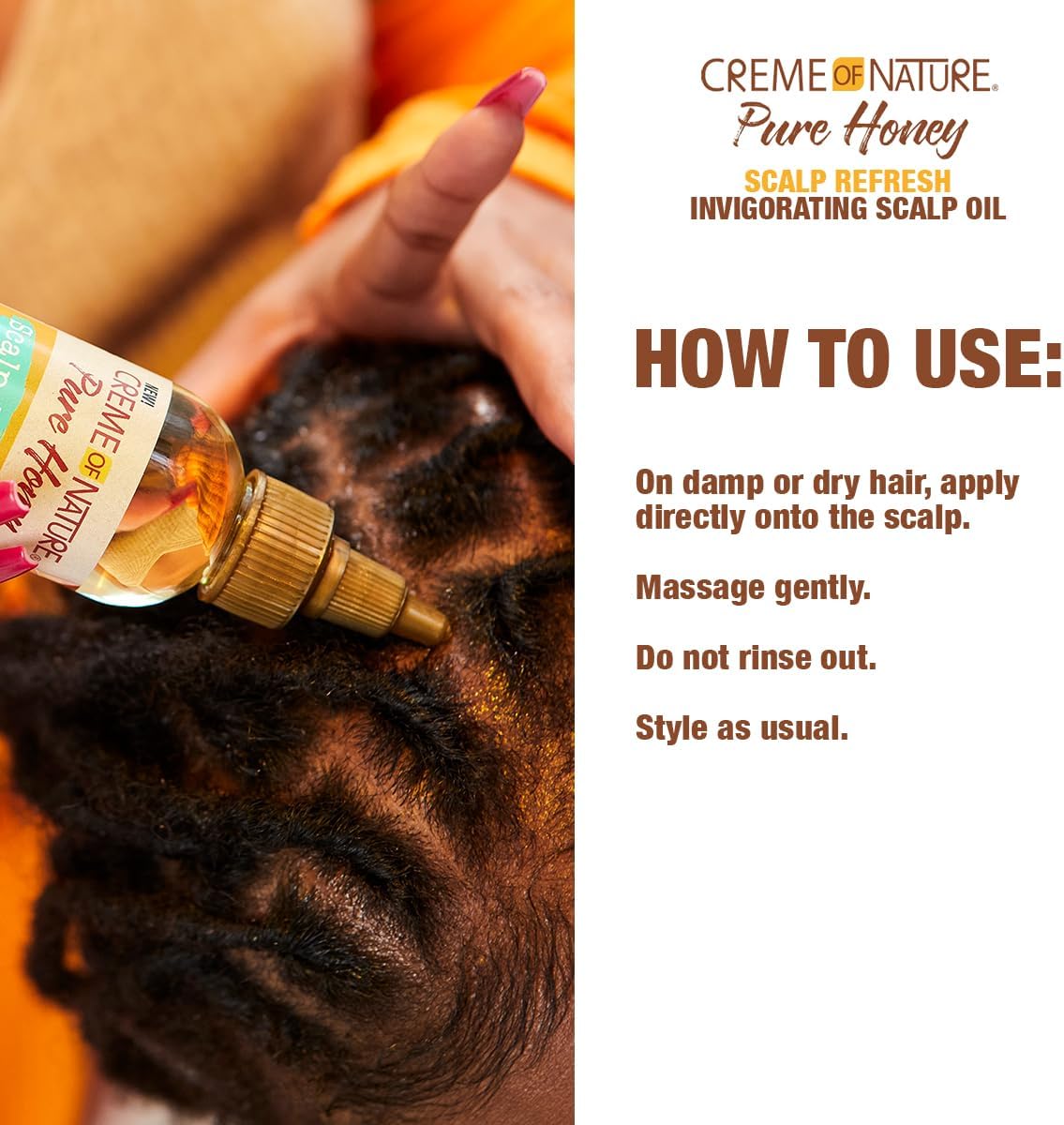 Creme of Nature Pure Honey Scalp Refresh Invigorating Scalp Oil 4oz bottle