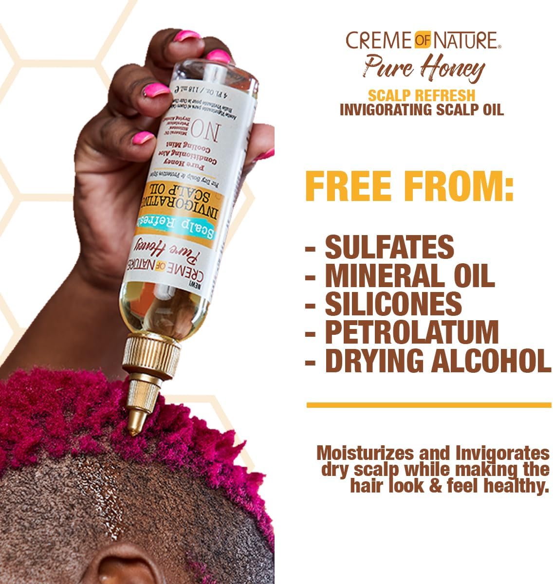 Creme of Nature Pure Honey Scalp Refresh Invigorating Scalp Oil 4oz bottle