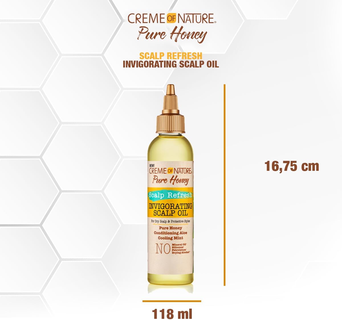 Creme of Nature Pure Honey Scalp Refresh Invigorating Scalp Oil 118ml bottle with spray nozzle