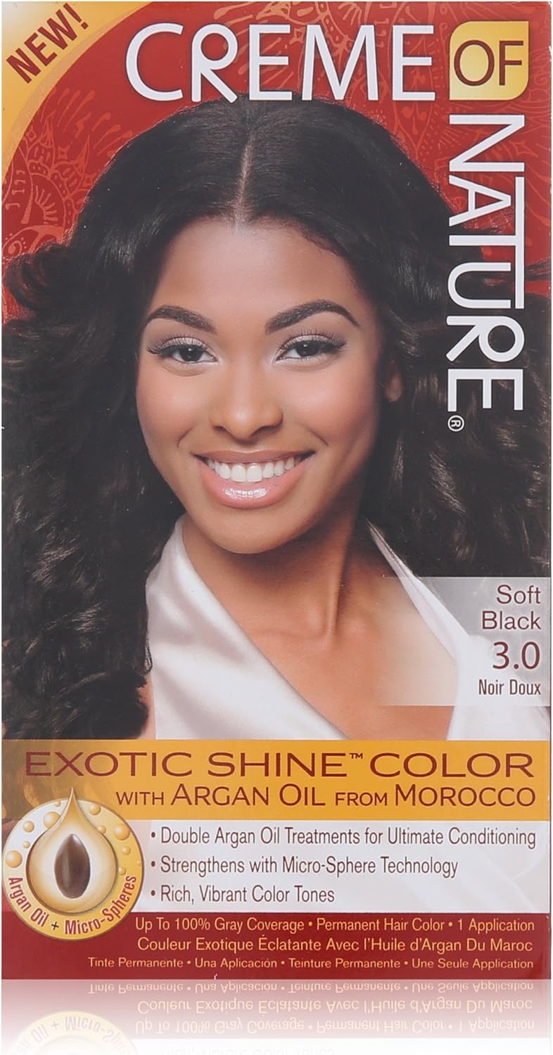 Creme of Nature Ladies Gel Colour with Argan Oil soft black 3.0