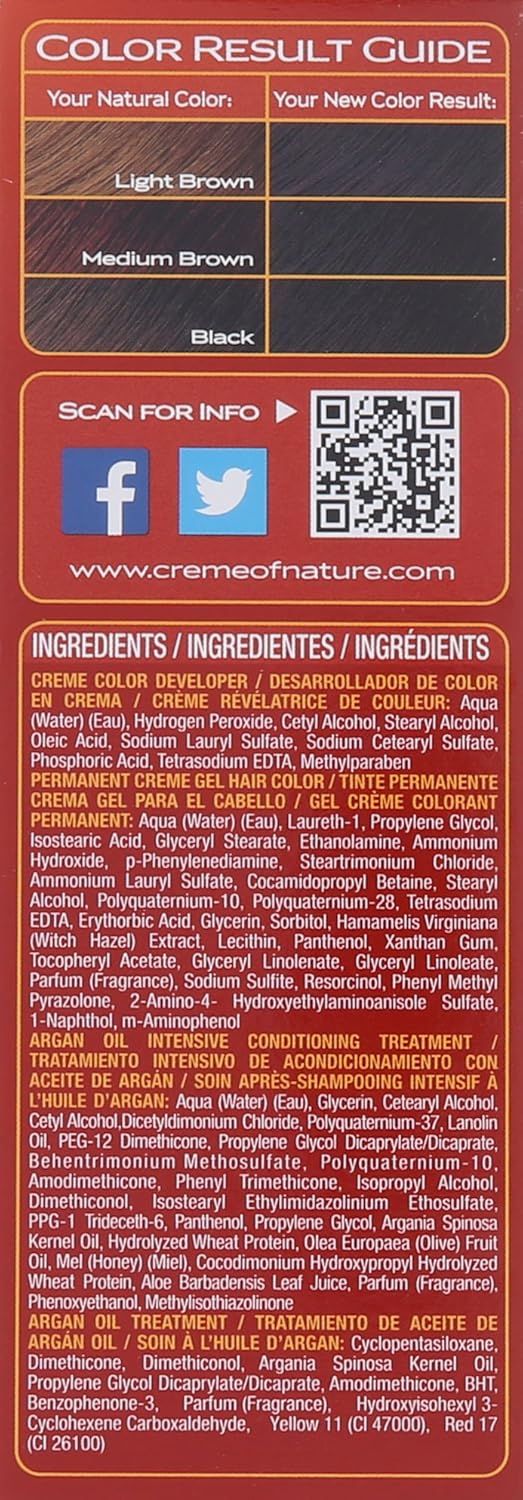 Creme Of Nature Ladies Gel Colour With Argan Oil Soft Black 3.00
