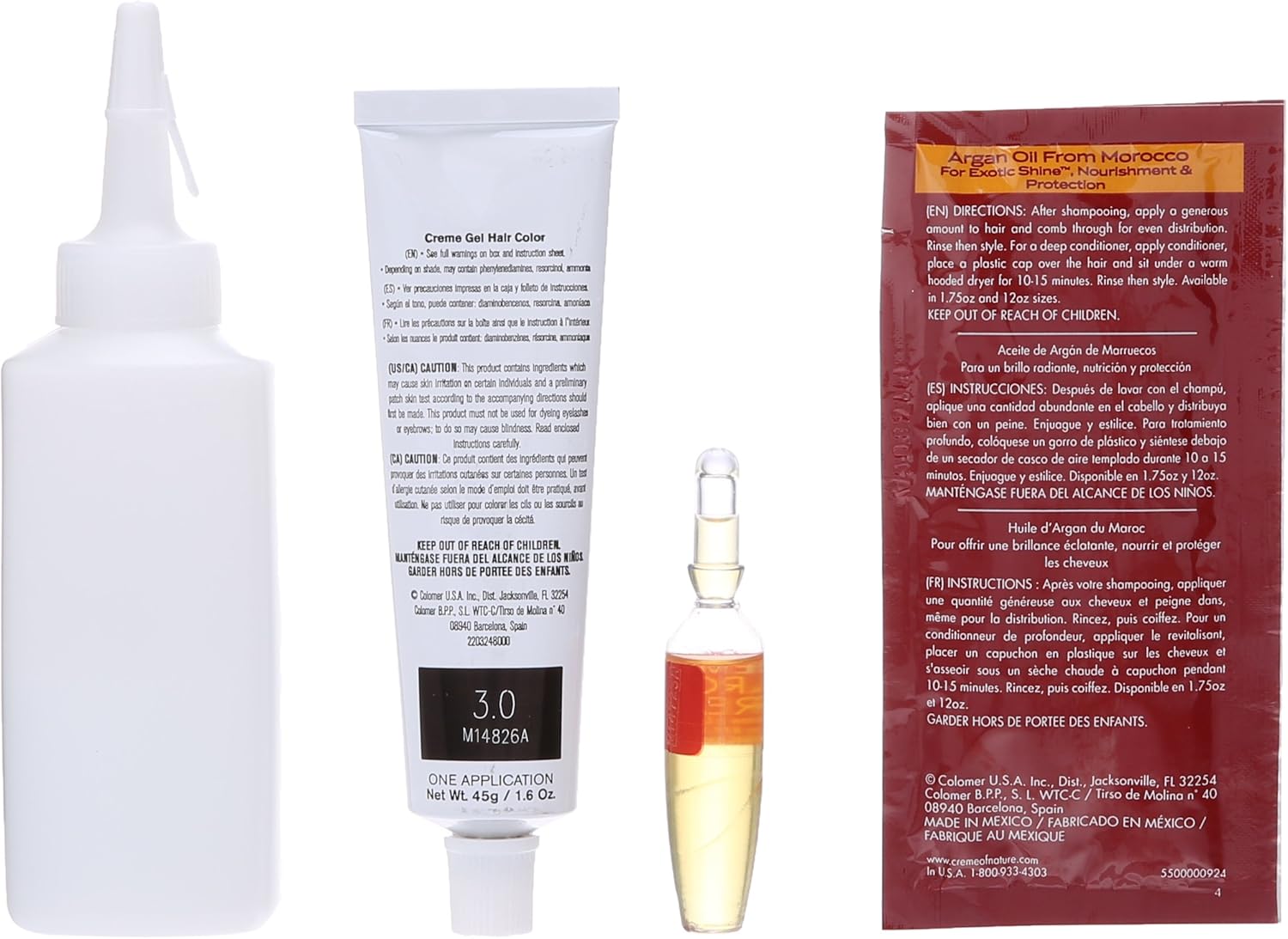 Creme Of Nature Ladies Gel Colour with Argan Oil 3.0 Soft Black