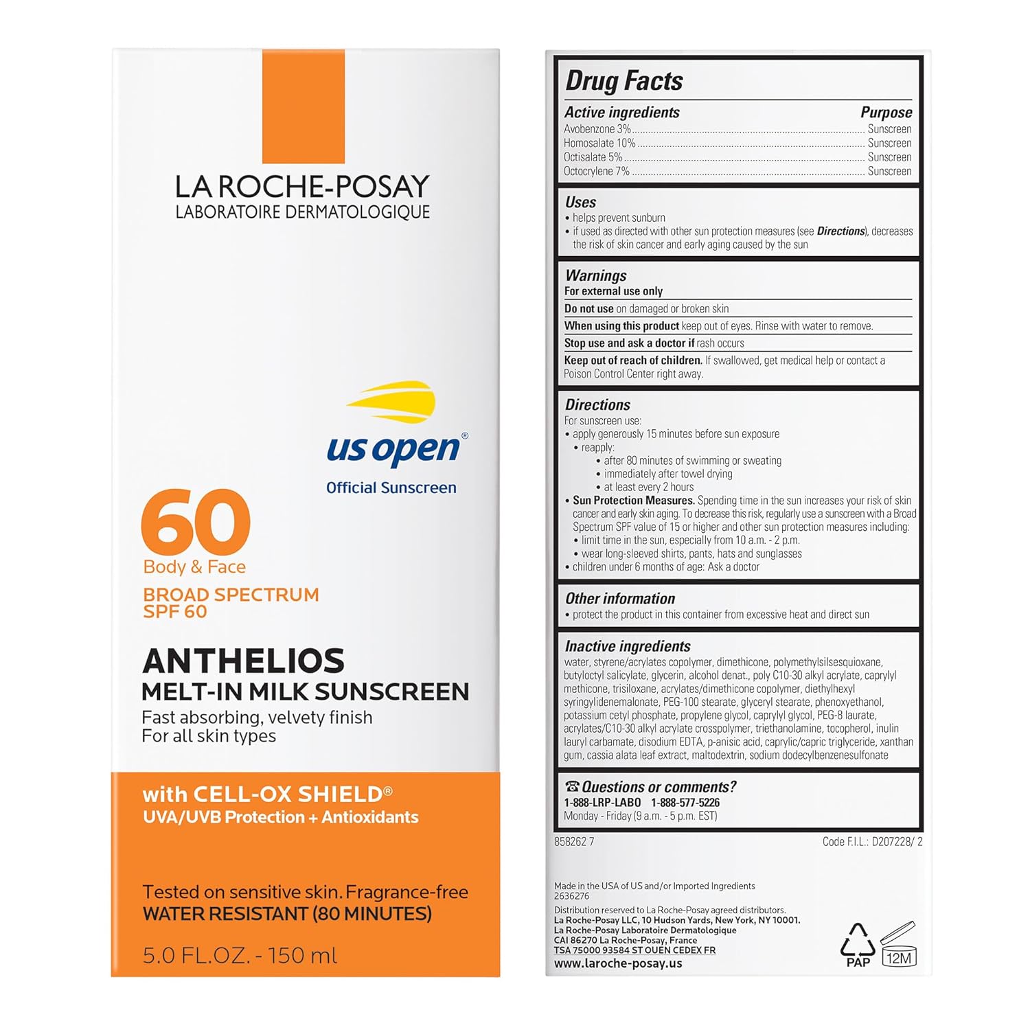 La Roche-Posay Anthelios Melt-In Milk Sunscreen SPF 60, 150ml bottle