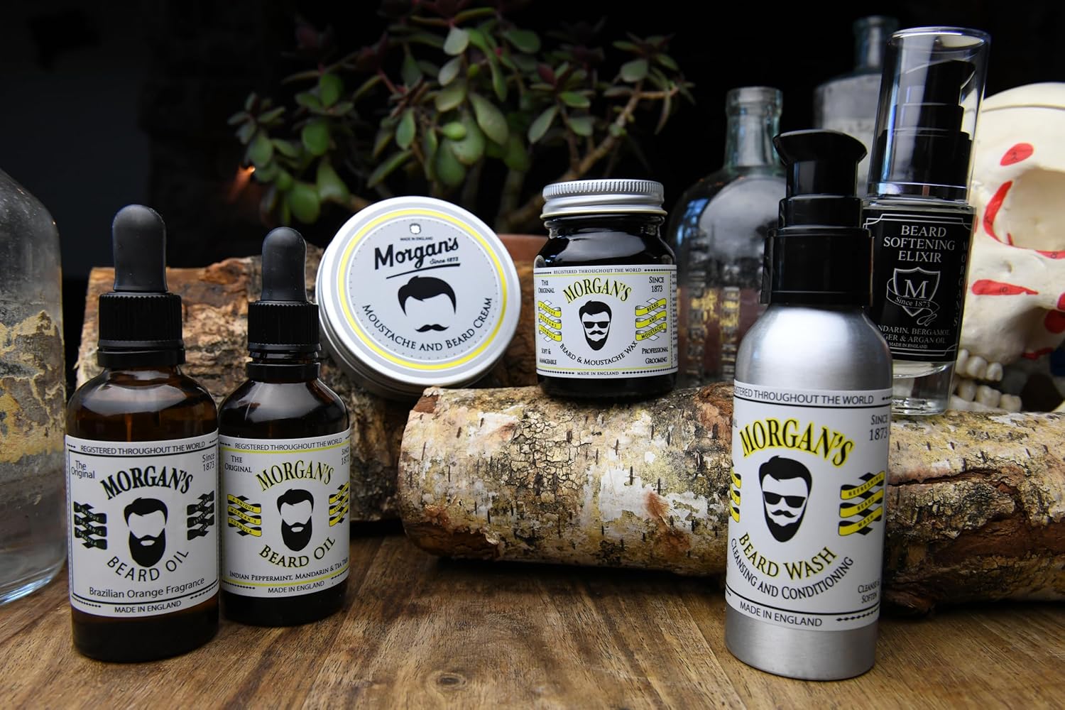 Morgans Beard and Moustache Wax 50g tin with yellow label