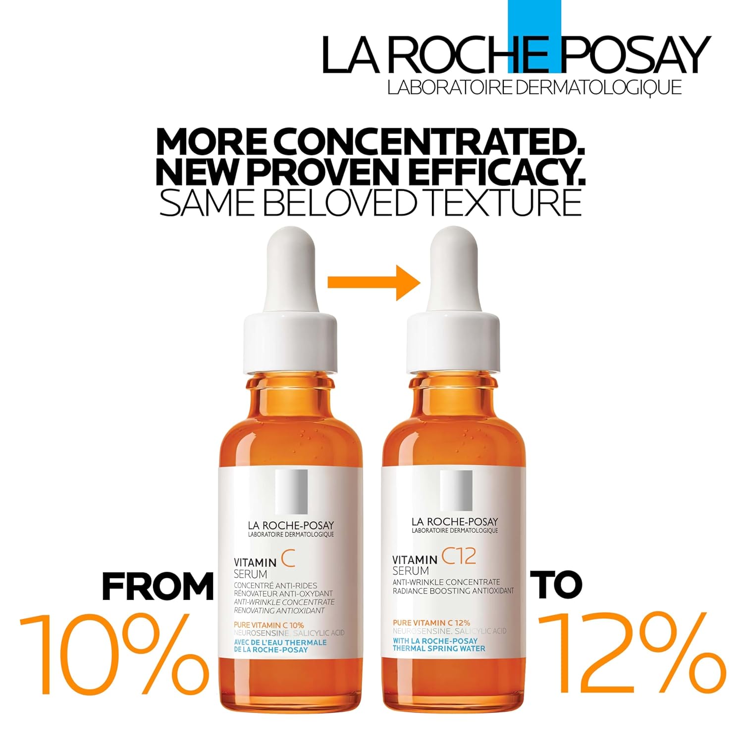 La Roche-Posay Pure Vitamin C12% Serum 30ml orange bottle with dropper