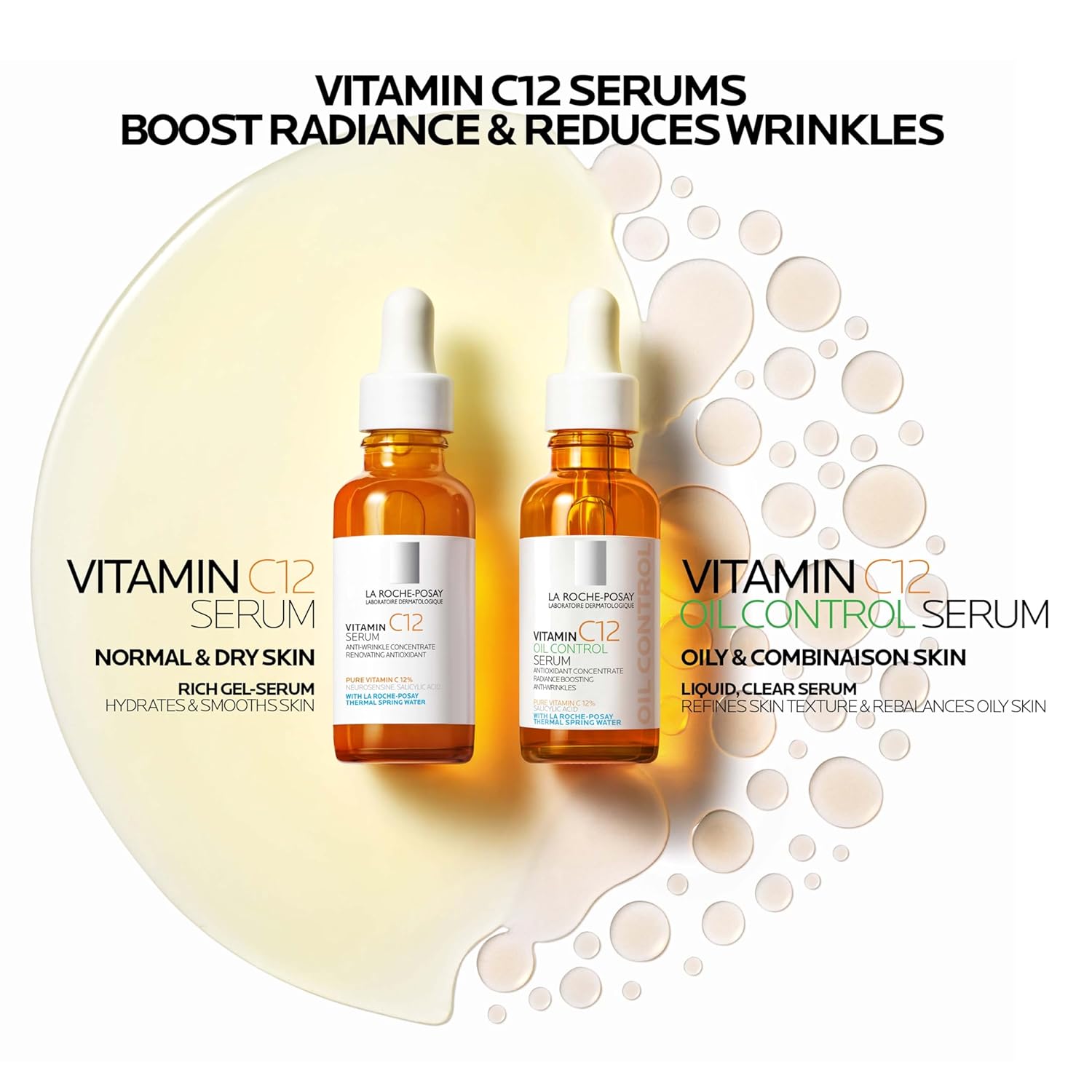 La Roche-Posay Vitamin C12 serum 30ml amber glass bottle with dropper