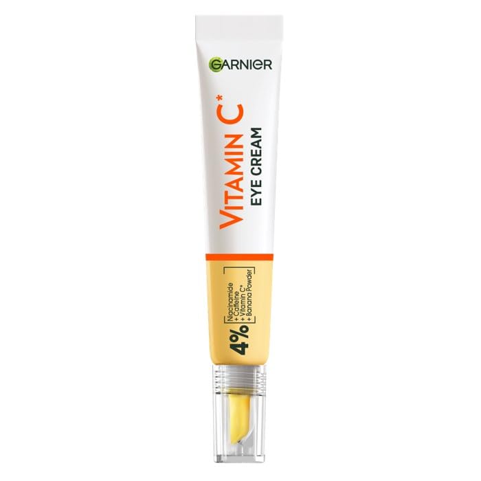 Garnier SkinActive Vitamin C Brightening Eye Cream 15mL tube with applicator